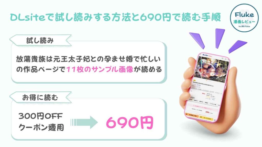 DLsiteで試し読みする方法と690円で読む手順