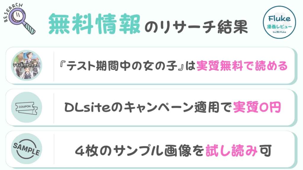 無料情報のリサーチ結果