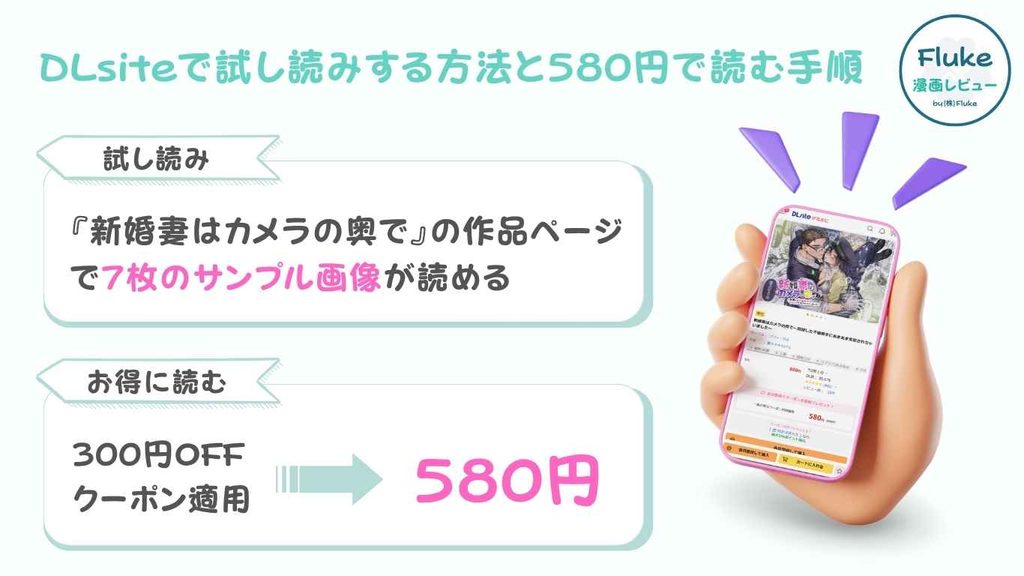 DLsiteで試し読みする方法と580円で読む手順